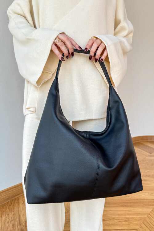 ÇNT-3037 Siyah MNG Muadil Model Yumuşak Suni Deri Omuz Çantası (1)