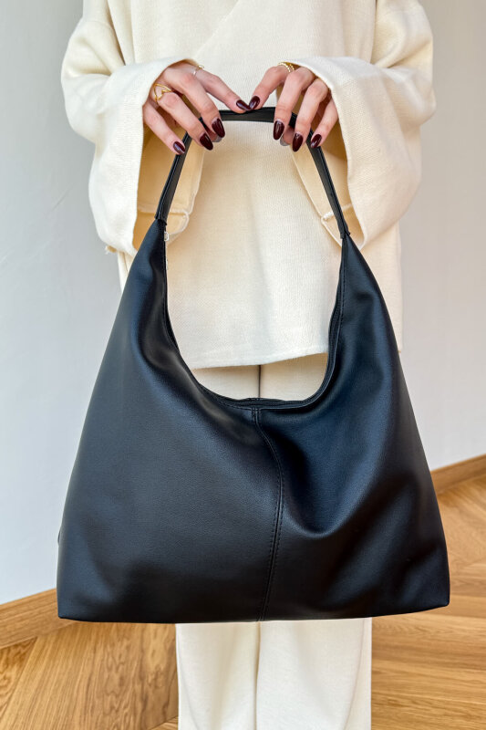 ÇNT-3037 Siyah MNG Muadil Model Yumuşak Suni Deri Omuz Çantası - 1