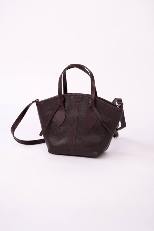 ÇNT-3053 Kahverengi Yumuşak Deri Biyeli El ve Omuz Çantası - 2