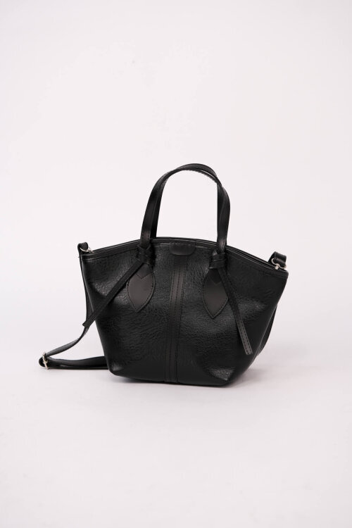 ÇNT-3053 Siyah Yumuşak Deri Biyeli El ve Omuz Çantası - 3