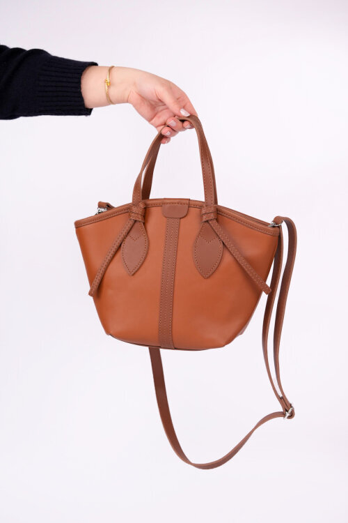 ÇNT-3053 Taba Rengi Biyeli El ve Omuz Çantası - 4