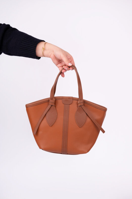 ÇNT-3053 Taba Rengi Biyeli El ve Omuz Çantası - 3