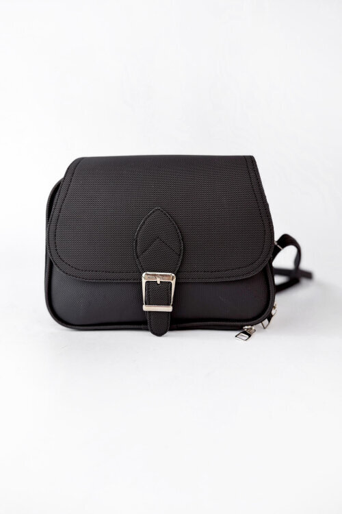 ÇNT-3061 Siyah Buckle Klasik Kanvas Postacı Çantası