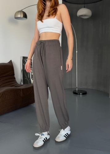 EŞF0010 Füme Modal Kumaş Paça Lastikli Jogger Eşofman Altı