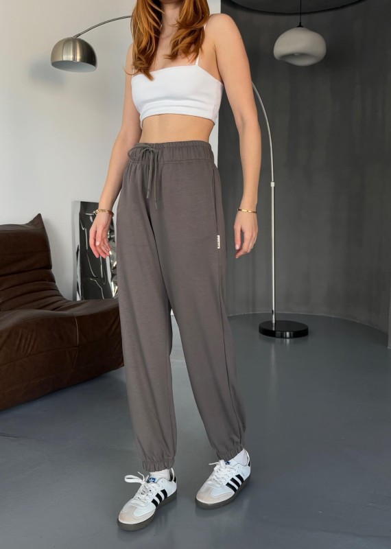 EŞF0010 Füme Modal Kumaş Paça Lastikli Jogger Eşofman Altı - 1