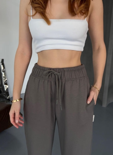 EŞF0010 Füme Modal Kumaş Paça Lastikli Jogger Eşofman Altı (1)