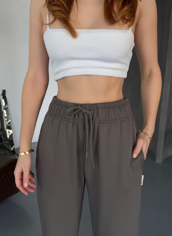 EŞF0010 Füme Modal Kumaş Paça Lastikli Jogger Eşofman Altı - 2