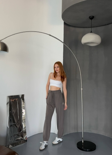 EŞF0010 Füme Modal Kumaş Paça Lastikli Jogger Eşofman Altı - 3