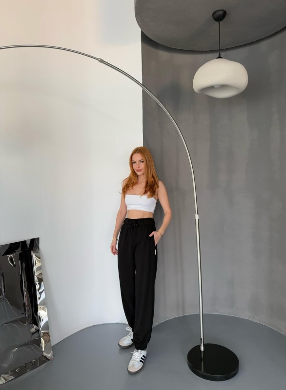 EŞF0010 Siyah Modal Kumaş Paça Lastikli Jogger Eşofman Altı - 2