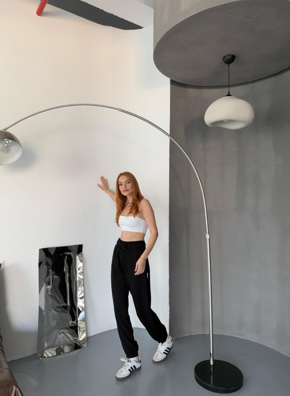 EŞF0010 Siyah Modal Kumaş Paça Lastikli Jogger Eşofman Altı - 3