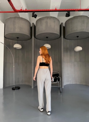 EŞF0011 Boyama Gri Havuç Model Modal Kumaş Çimalı Eşofman Altı - 6