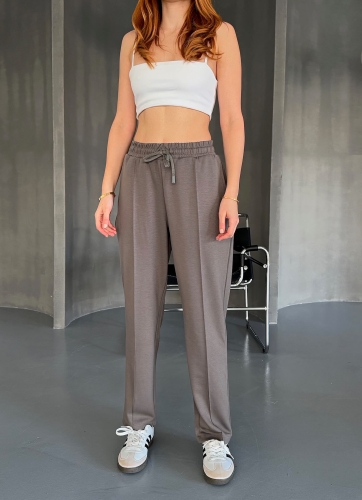 EŞF0011 Füme Havuç Model Modal Kumaş Çimalı Eşofman Altı - 4