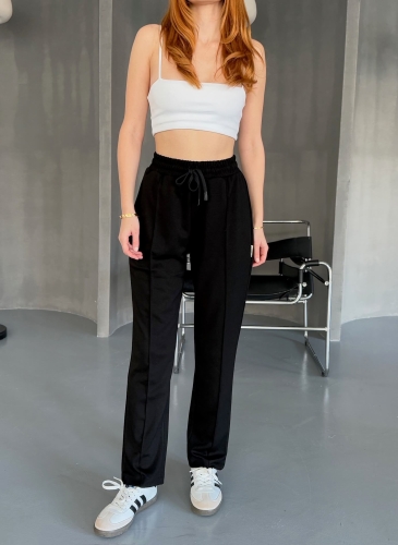 EŞF0011 Siyah Havuç Model Modal Kumaş Çimalı Eşofman Altı - 3