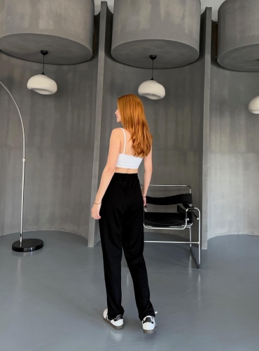 EŞF0011 Siyah Havuç Model Modal Kumaş Çimalı Eşofman Altı - 7