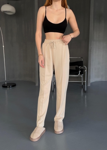 EŞF0011 Taş Rengi Havuç Model Modal Kumaş Çimalı Eşofman Altı