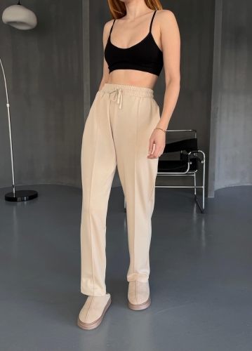 EŞF0011 Taş Rengi Havuç Model Modal Kumaş Çimalı Eşofman Altı - 3