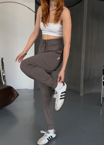 EŞF0012 Füme Modal Kumaş Düz Jogger Eşofman Altı - 5