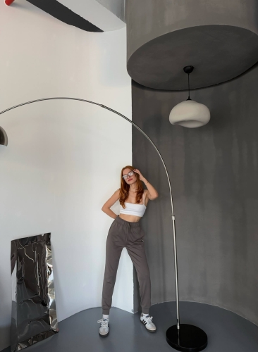 EŞF0012 Füme Modal Kumaş Düz Jogger Eşofman Altı - 2