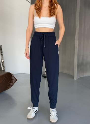 EŞF0012 Lacivert Modal Kumaş Düz Jogger Eşofman Altı 