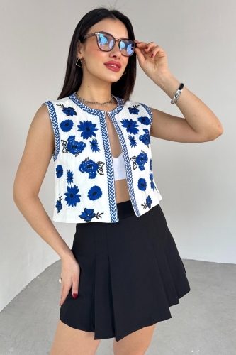 ETK-02335 Siyah Pile Detaylı Mini Etek - 3