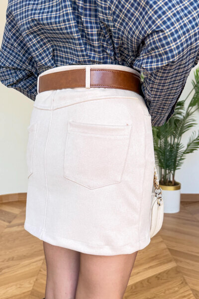 ETK-02343 Krem Cepli Nubuk Mini Etek - 4