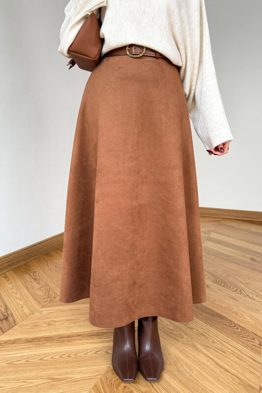 ETK-0283 Taba Süet Çan Etek - 2