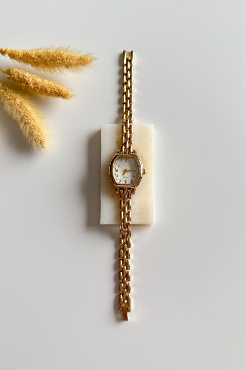 Fiona Beyaz Kadran Gold Metal Kordon Kadın Kol Saati - 1