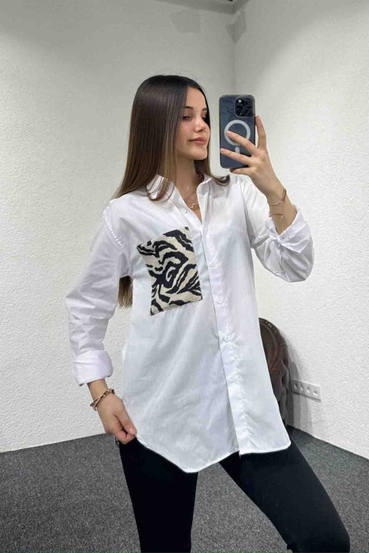 GML-10239 Beyaz Zebra Desenli Pamuklu Kumaş - 3