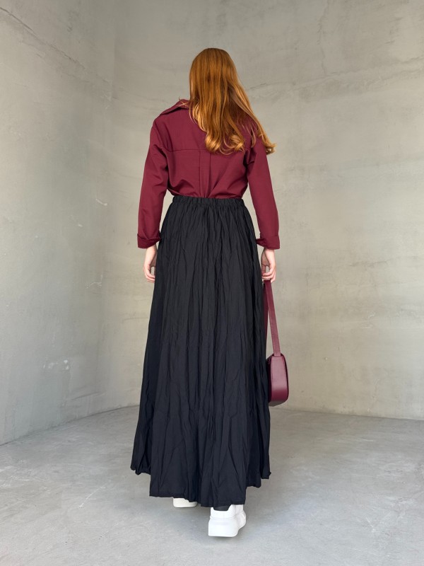 GML-10250 Bordo Poplin Kumaş Salaş Gömlek - 3