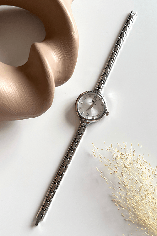 Hazel Beyaz Kadran Silver Metal Kordon Kadın Kol Saati 