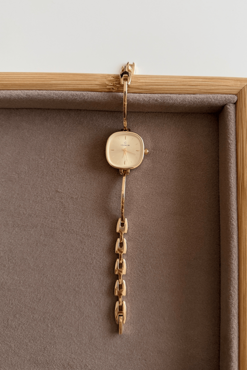 Helen Gold Kelepçe Kare Kadran Çelik Kordon Kadın Kol Saati