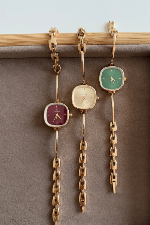 Helen Gold Kelepçe Kare Kadran Çelik Kordon Kadın Kol Saati (1)