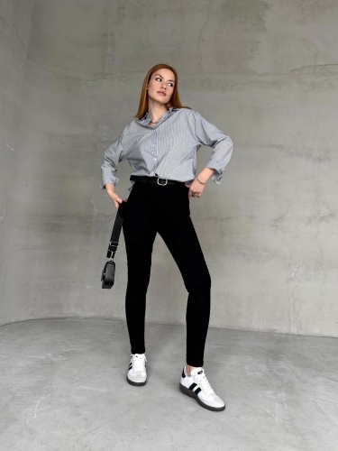 JEAN-08126 Siyah Yüksek Bel Likralı Skinny Jean - Cappmoda (1)