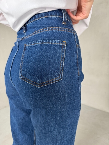 JEAN-08128 Koyu Mavi Süper Kalıp Boyfriend Model Jean - 3