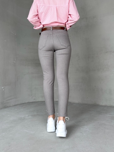 JEAN-08131 Gri Yüksek Bel Likralı Skinny Jean - 4