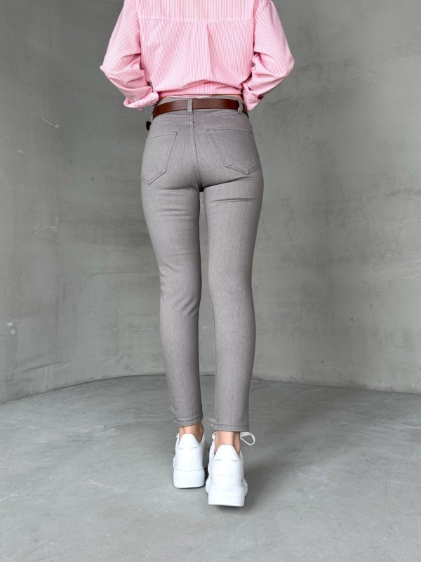 JEAN-08131 Gri Yüksek Bel Likralı Skinny Jean - 4