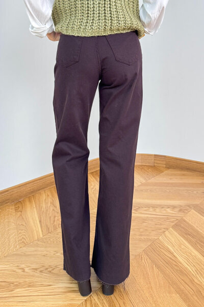 JEAN-1077 Acı Kahve Relaxed Fit Kesik Paça Jean - Cappmoda (1)