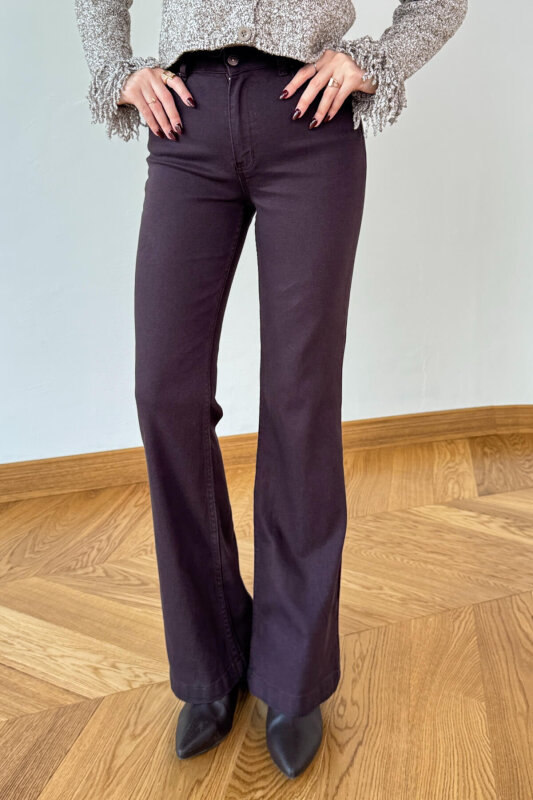 JEAN-2023 Acı Kahve Comfort Fit Çan Paça Jean - 1