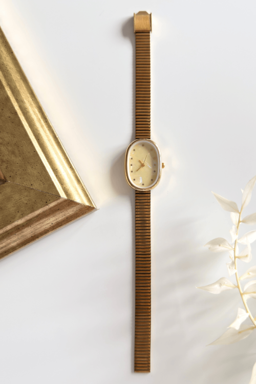 Jora Sedef Gold Kadran Gold Çelik Kordon Kadın Kol Saati 