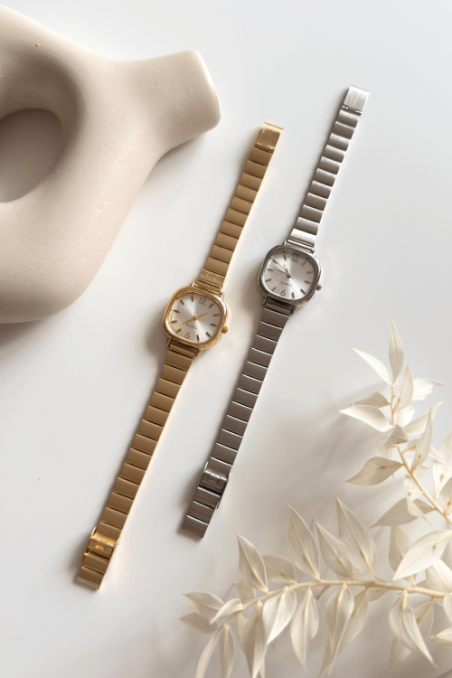 Kaly Beyaz Kare Kadran Silver Zarif Çelik Kordon Kadın Kol Saati - 2