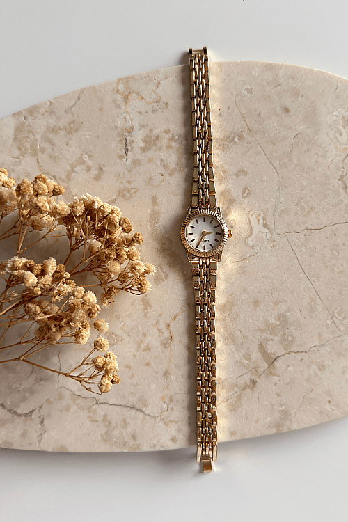 Kate Beyaz Kadran Gold Çelik Kordon Kadın Kol Saati 