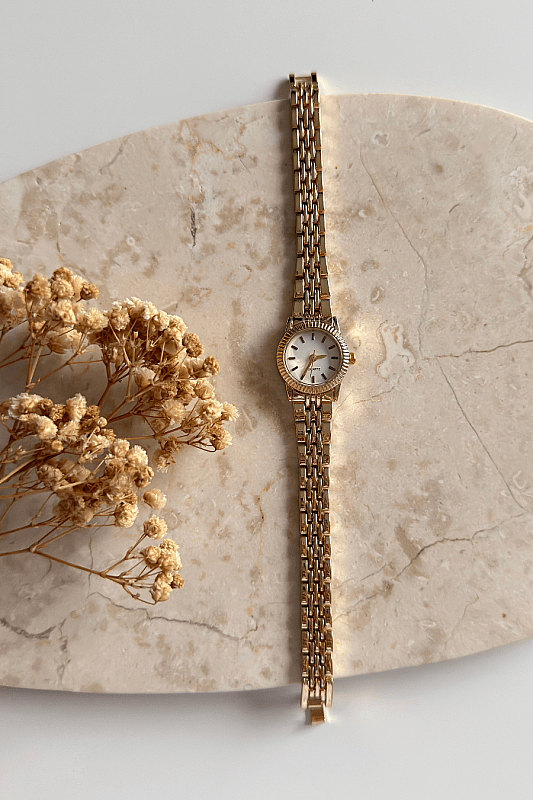 Kate Beyaz Kadran Gold Çelik Kordon Kadın Kol Saati - 1