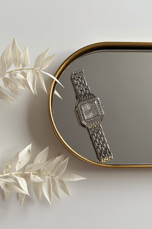 Kelly Beyaz Kadran Silver Taşlı Çelik Kordon Kadın Kol Saati - 1