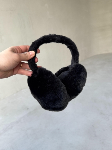 KLK-0001 Siyah Yumuşak Kürklü Kulak Isıtıcı Kürklü Kulaklık - Cappmoda