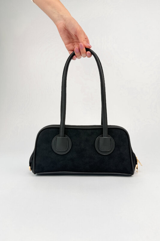 Linea Serisi Siyah Süet Loafer-Çanta-Kemer-Gözlük Seti - 3