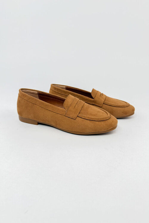 Linea Serisi Taba Süet Loafer-Çanta-Kemer-Gözlük Seti (1)