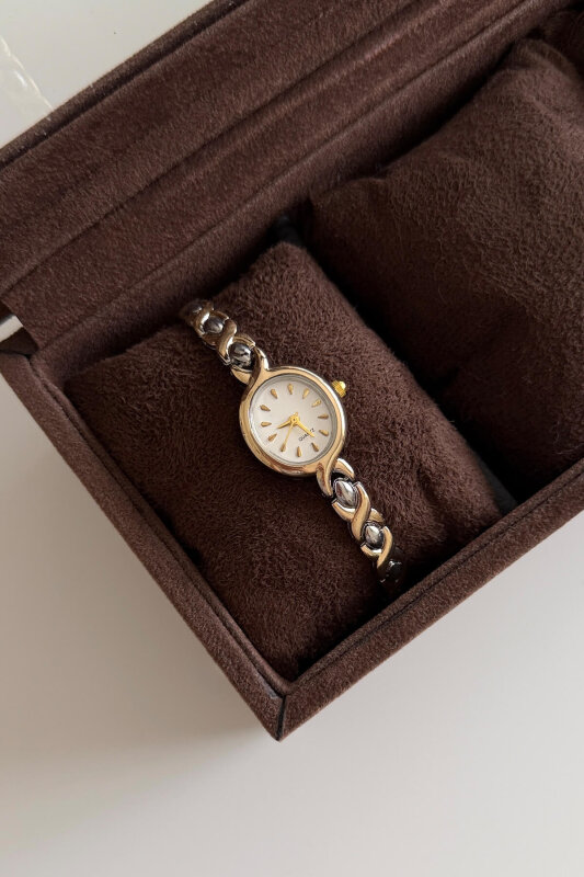 Lola Beyaz Kadran Gold-Silver Metal Kordon Kadın Kol Saati - 1