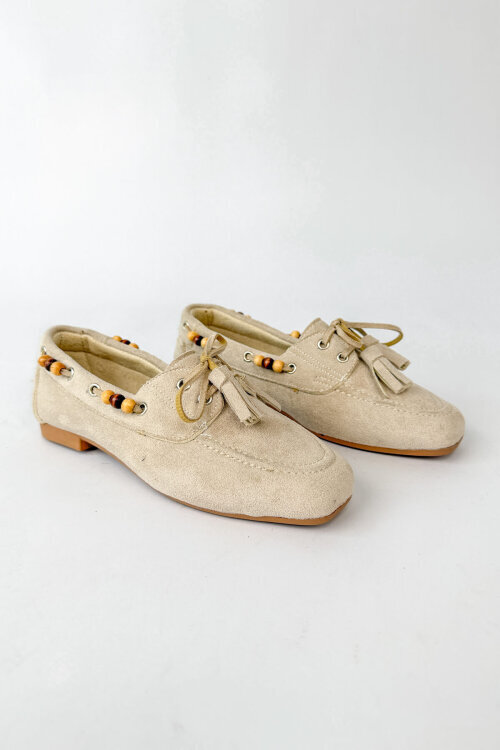 Lucca Serisi Bej Süet Babet-Çanta-Kemer Seti (1)