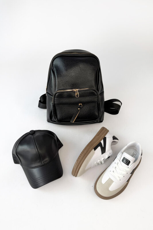 Luna Serisi Siyah Sneaker-Sırt Çantası-Capp Seti - 1