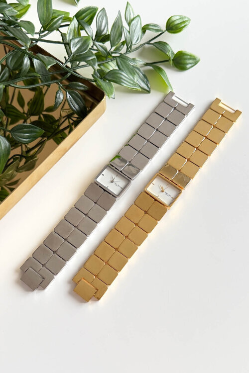 Luxora Özel Tasarım Dikdörtgen Kadran Çelik Silver Kordon Kadın Kol Saati - 2